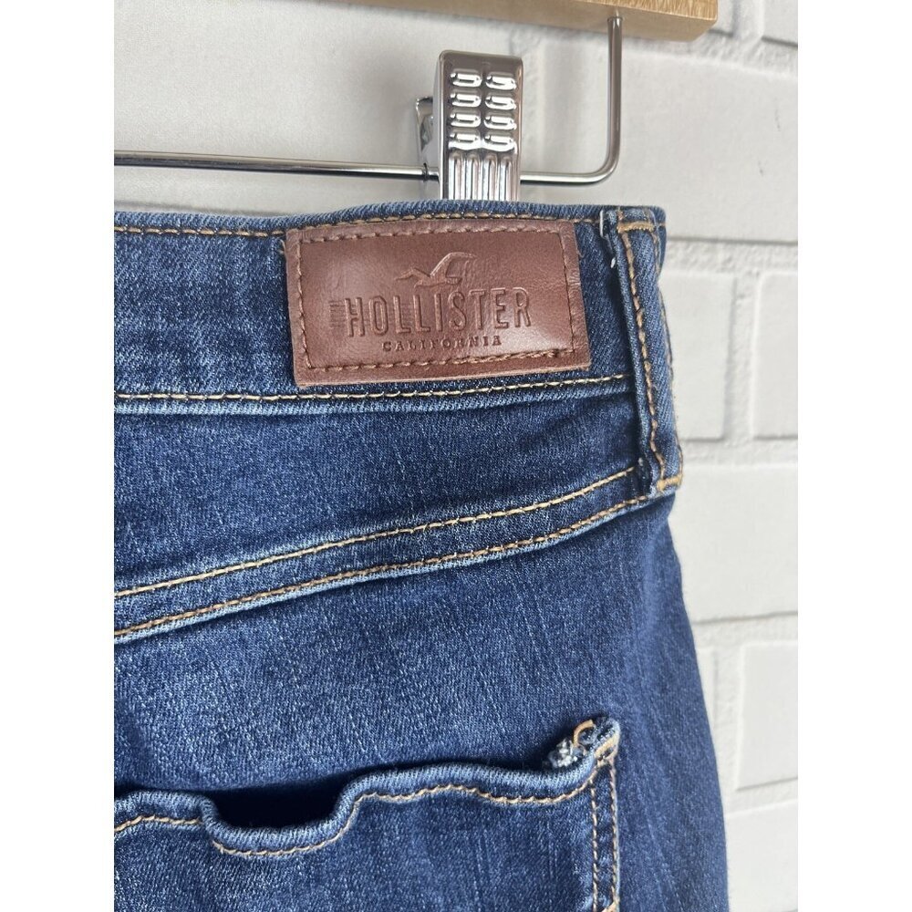 Hollister Jeans Women's 7S W28 L28 Blue High Rise Super skinny Deconstructed - Picture 9 of 12